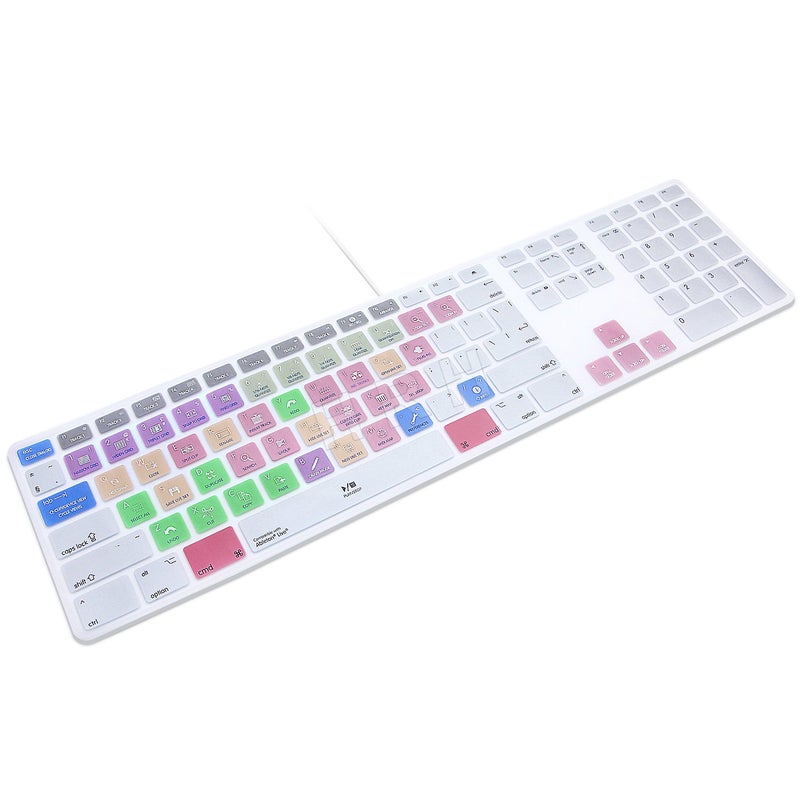 HRH لجهاز iMac G6 MB110LL/B و MB110LL/A A1243 لوحة مفاتيح مع لوحة أرقام طباعة رقمية مع: اختصارات وظيفية لبرنامج Ableton Live مفاتيح ساخنة تصميم غطاء جلد سيليكون للوحة المفاتيح [تخطيط الولايات المتحدة/الاتحاد الأوروبي] - Image 1
